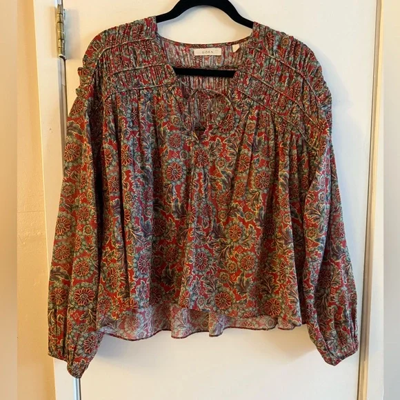 Doen The Renelle Top in L'Orange Soleil Fleurit - Picture 2 of 9